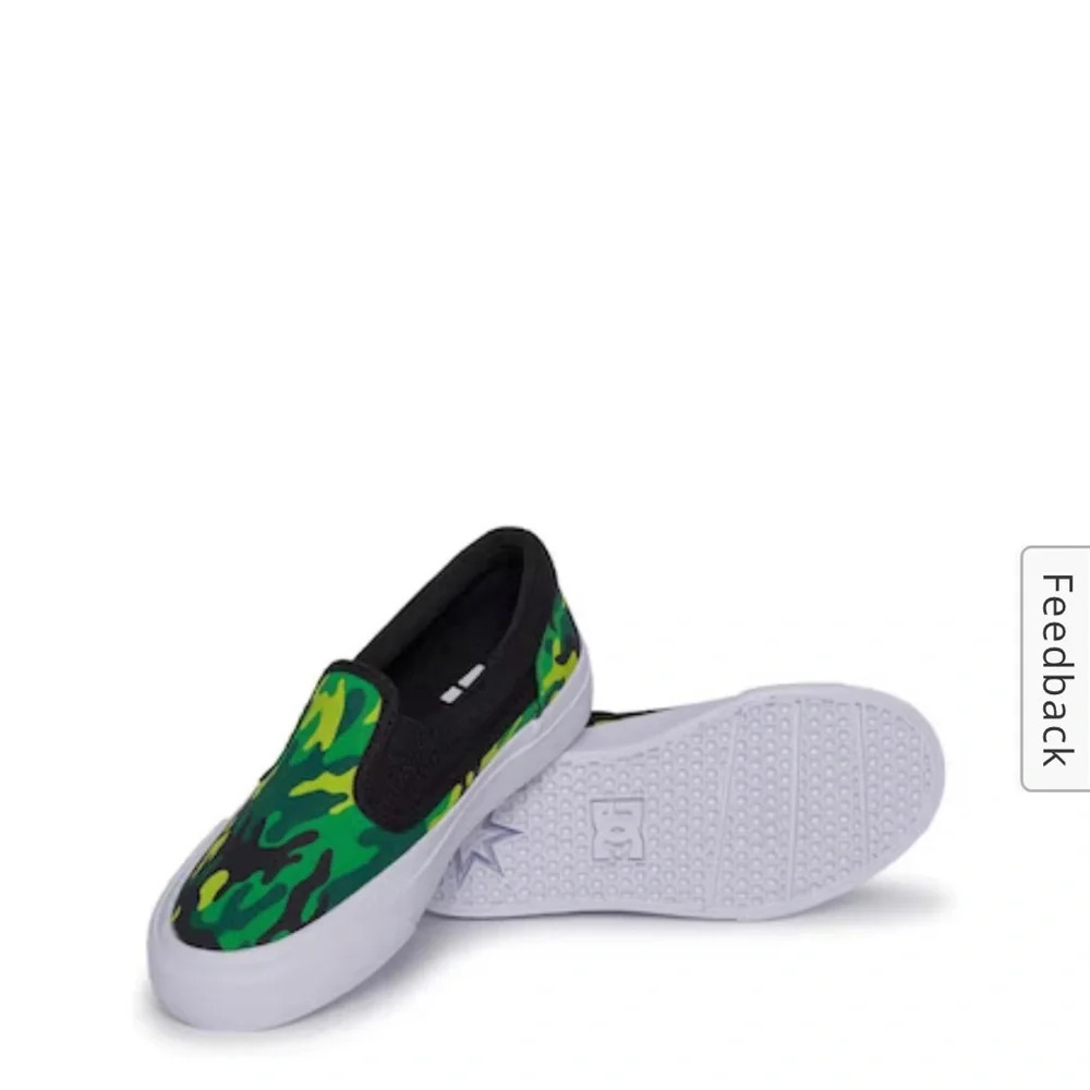 NWT DC Toddler shoes size 11 with green camo print slip on Sneaker - Picture 6 of 7